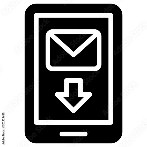 mobile inbox solid icon	
