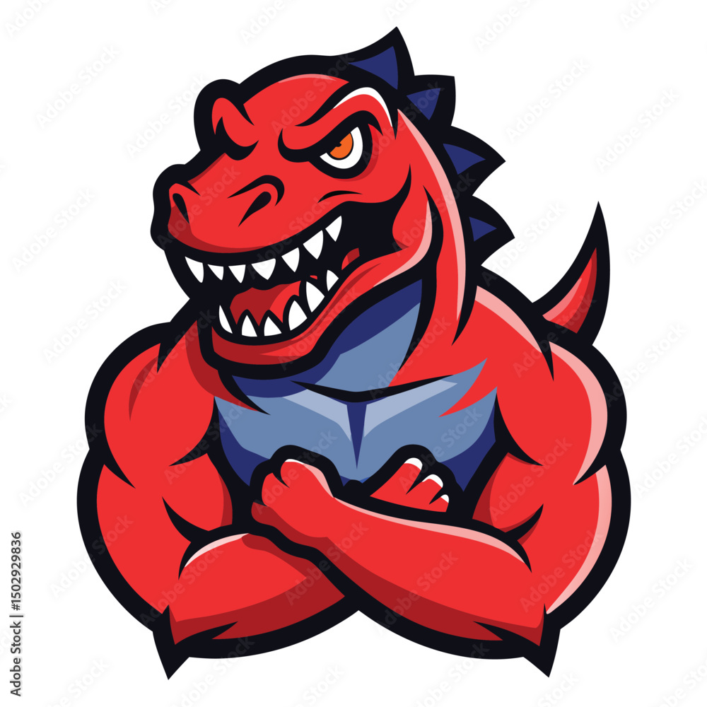 Angry cartoon T-Rex character mascot with menacing look vector illustration Angry cartoon T-Rex character mascot with menacing look vector illustration