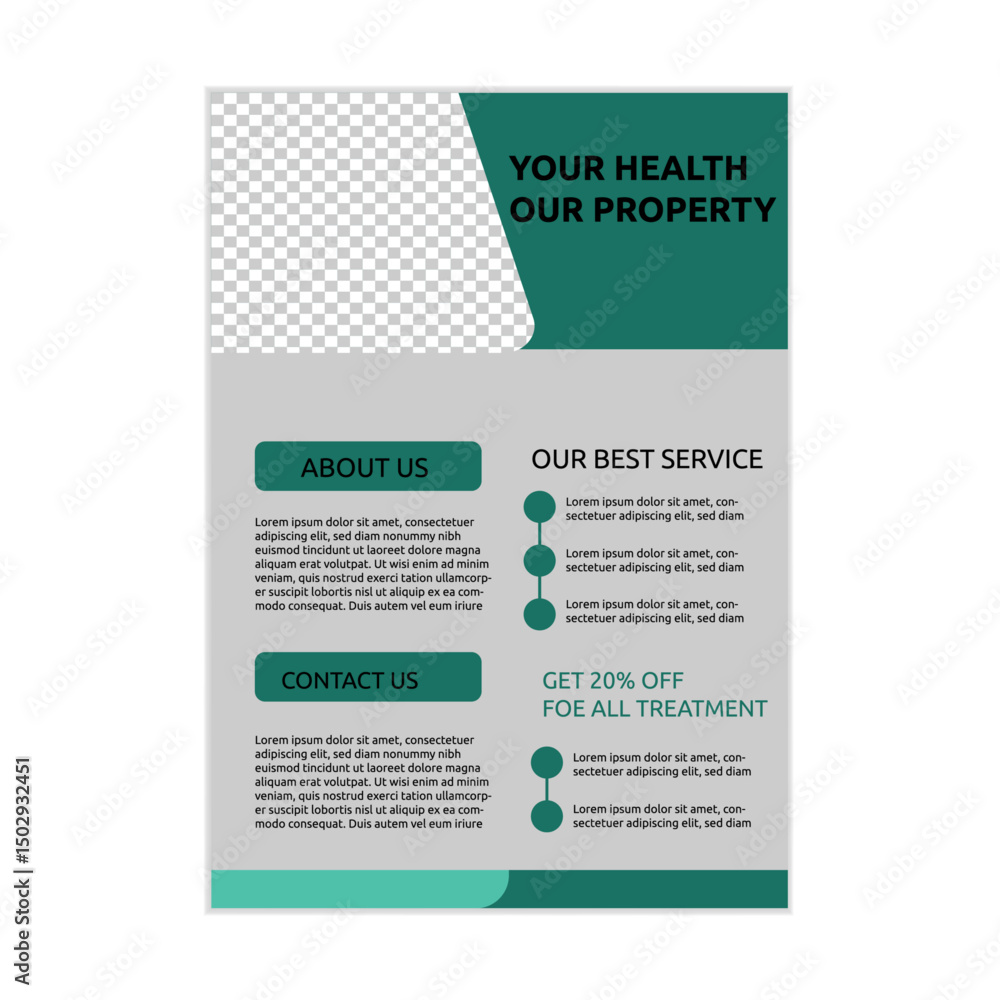 Fototapeta premium Professional Medical Flyer Design Template, Creative Medical Flyer Design Template, Modern Medical Flyer Design Template.