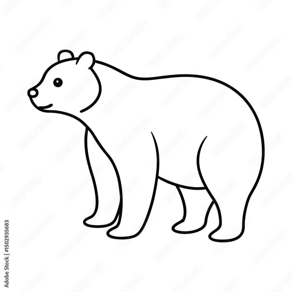 Fototapeta premium line art of a bear on the white background 1.eps
