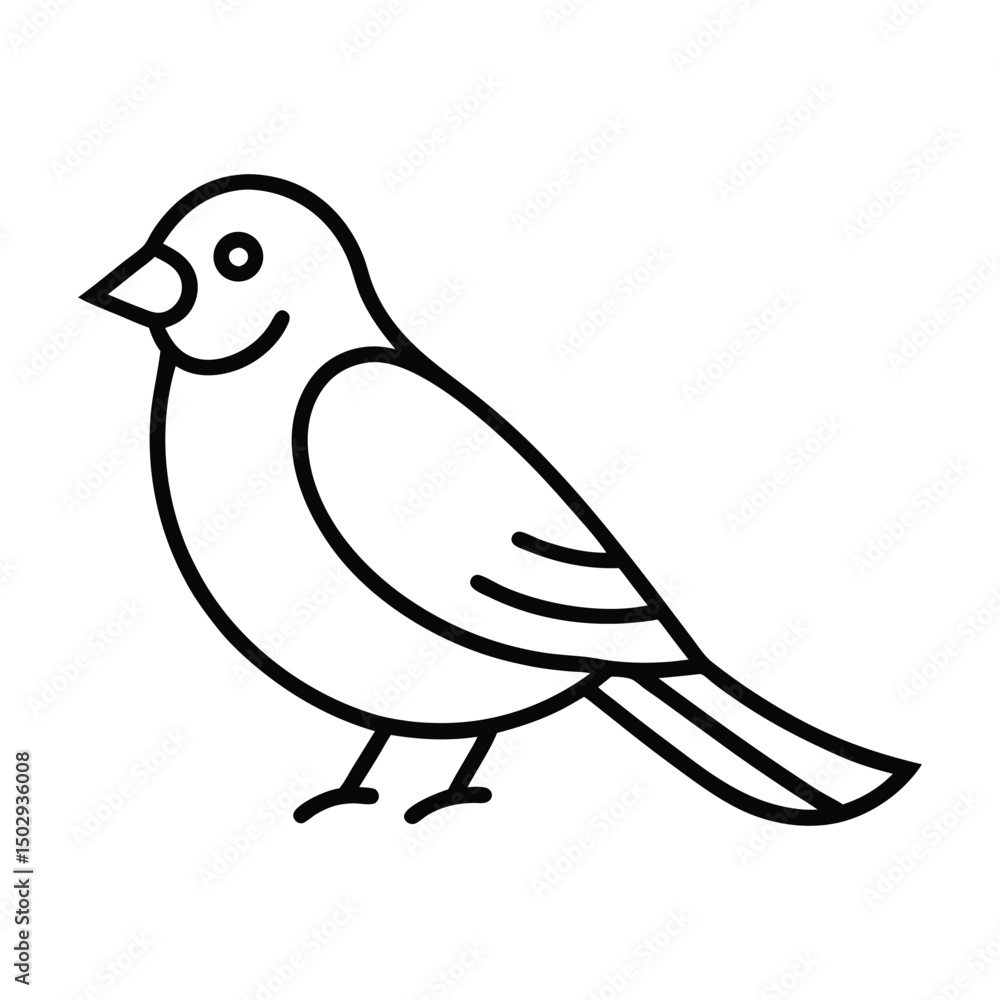 Obraz premium line art of a bird on the white background.eps