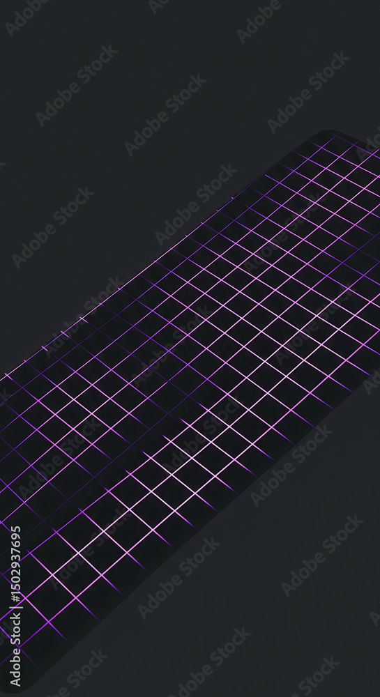 Obraz premium Abstract Purple Grid Pattern on Dark Background Modern Geometric Design Digital Art