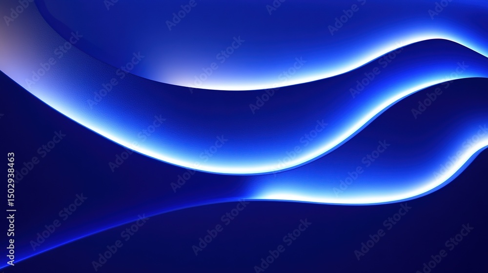Obraz premium Abstract blue light patterns with soft gradients, evoking a futuristic and atmospheric aesthetic. 