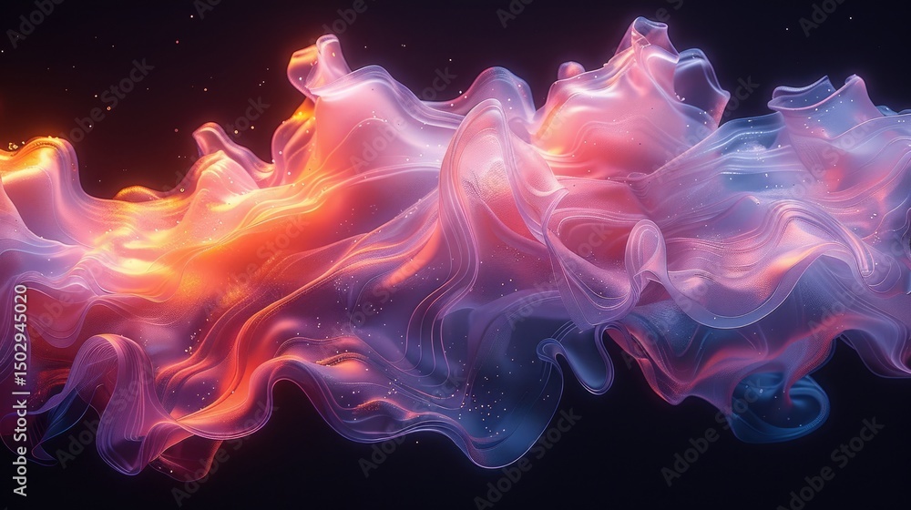 Obraz premium Abstract flowing shapes in vibrant hues.