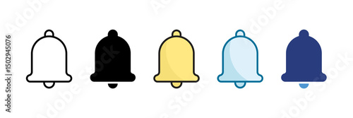 Notifications Bell Icon Set Multiple Style Collection