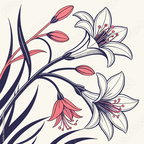 backgrounds, horizontal, no people, photography, springtime, color image, germany, tulip, beauty in nature, flower, flower arrangement, leaf, nature, red, web banner, green color, pink color, border -