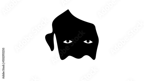 old indian man, black isolated silhouette
