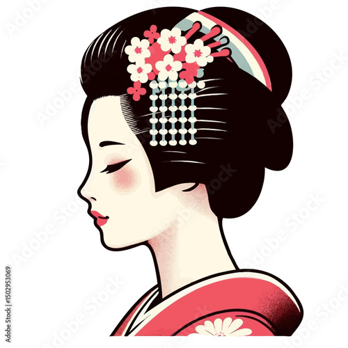 日本の舞妓さんの横顔