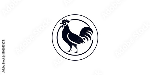 chicken poultry silhouette logo for farm logo