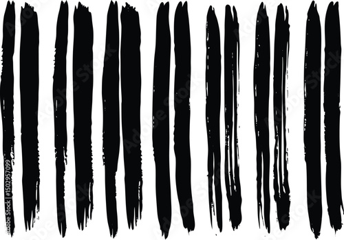 Adobe Illustrator Artwork Abstract black textured strokes set isolated on a white backgro Vector hand drawn artistic design element, box, frame or backgro

, 