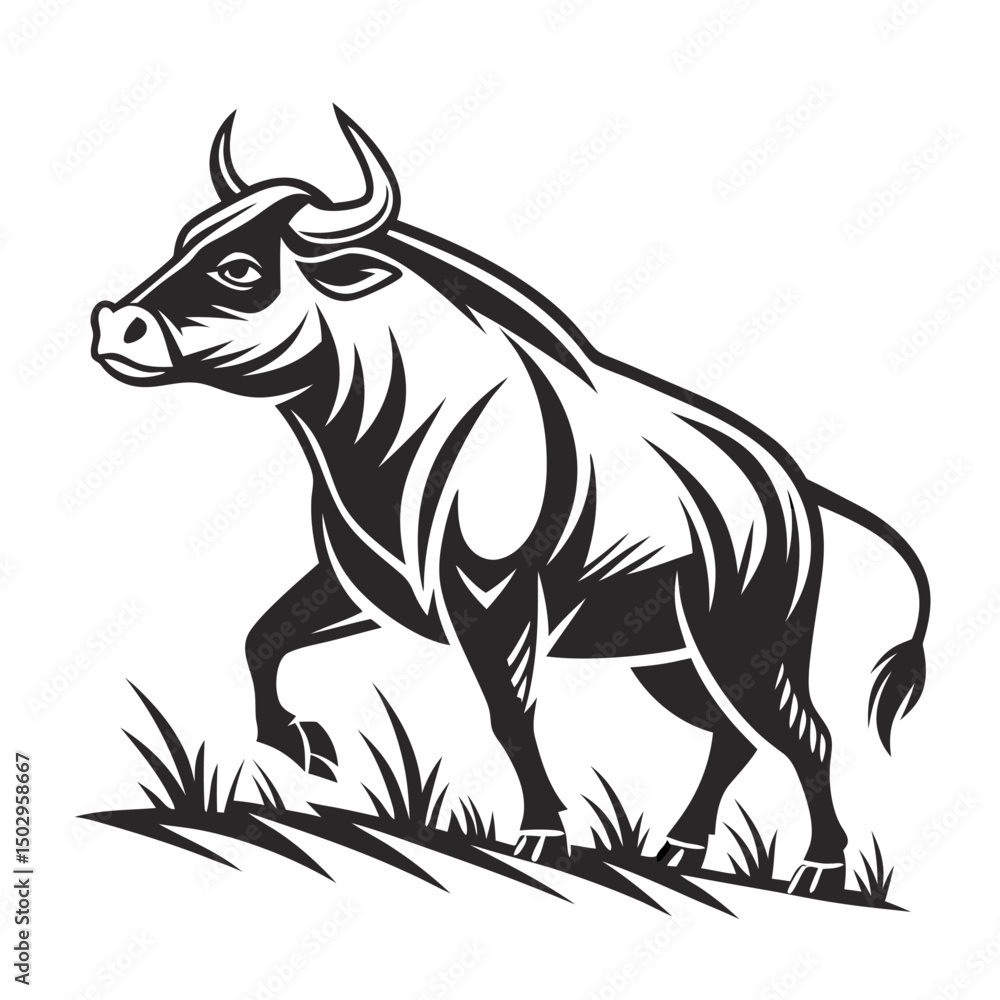 Fototapeta premium black and white rhino