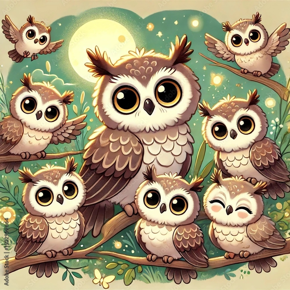 Fototapeta premium cartoon owls