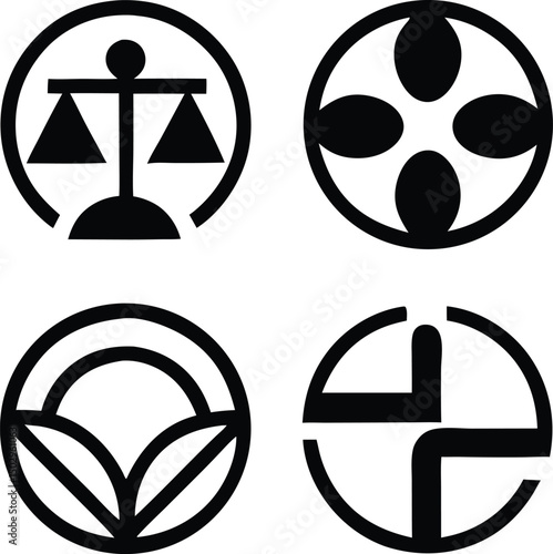Minimal black timeline icon representing historical events and data
