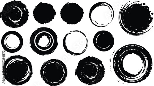 blue grunge circle brush illustration