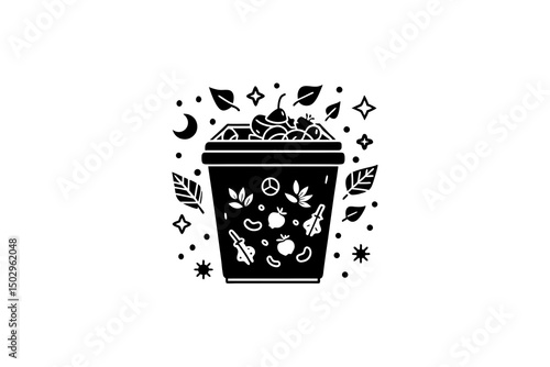 compost bin with floating organic waste