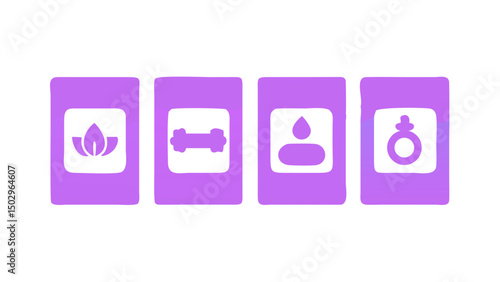 Wellness app icons yoga fitness spa aromatherapy