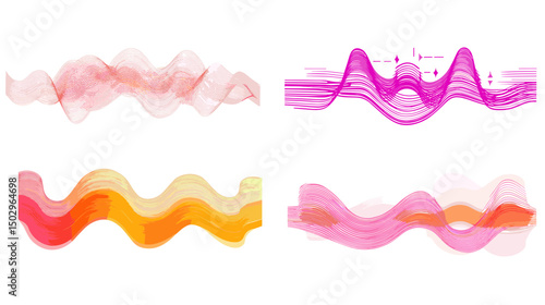 Colorful Abstract Wave Patterns Illustrating Fluid Motion and Vibrant Design Elements