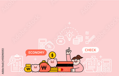경제 벡터 일러스트 디자인 그래픽	
