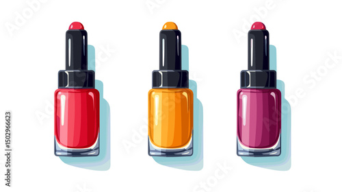 Colorful Nail Polish Bottles Displayed in Bright Shades on a Clean Surface