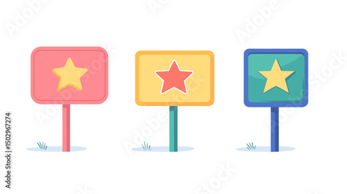 Colorful Stars on Flat Signs for Visual Communication and Feedback Display