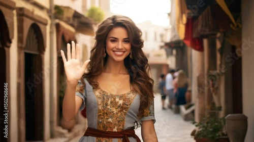 Wallpaper Mural woman wearing european dress travel in europe city	
 Torontodigital.ca