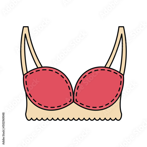 brassiere lineal color line icon with white background vector stock illustration