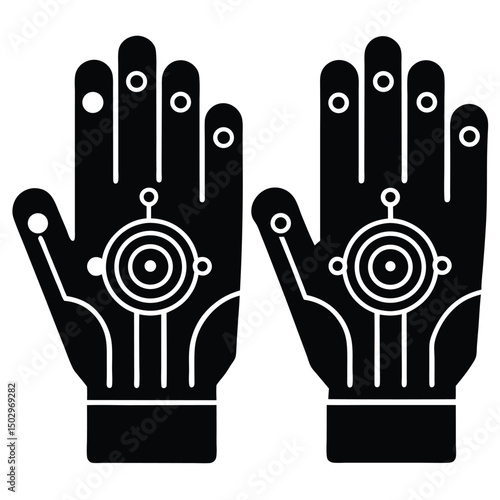 Vector of Smart Gloves with Touchscreen Compatibility