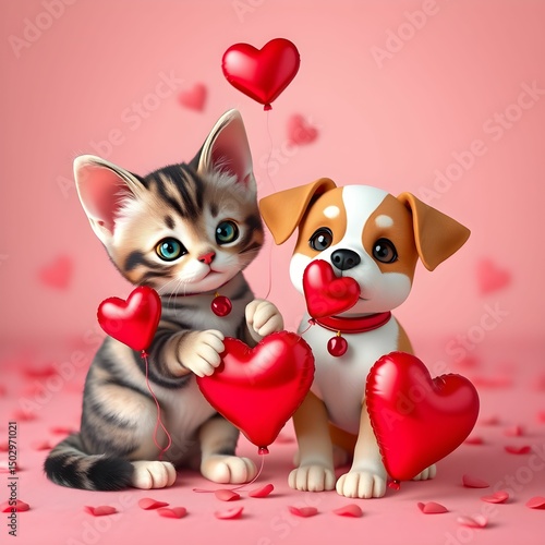 cat and heart