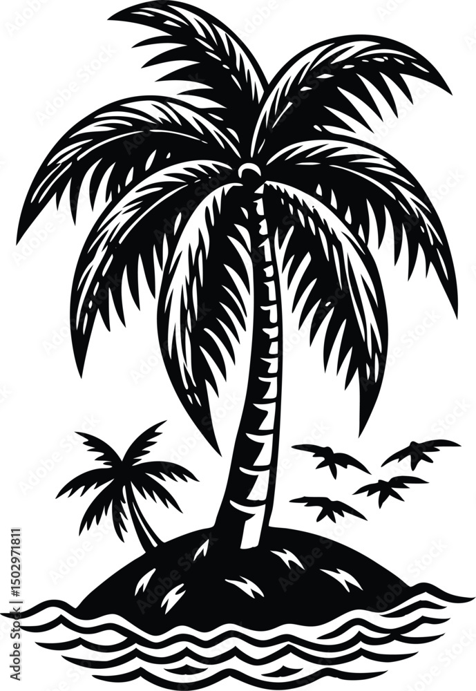silhouette of palm trees silhouette of palm trees
