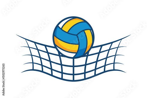 Volleyball ball vector illustration. Sport club item or symbol 