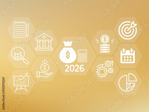 Projected financial growth planning for 2026, illustrating strategic monetary management and goal-oriented fiscal projections for prosperity and success