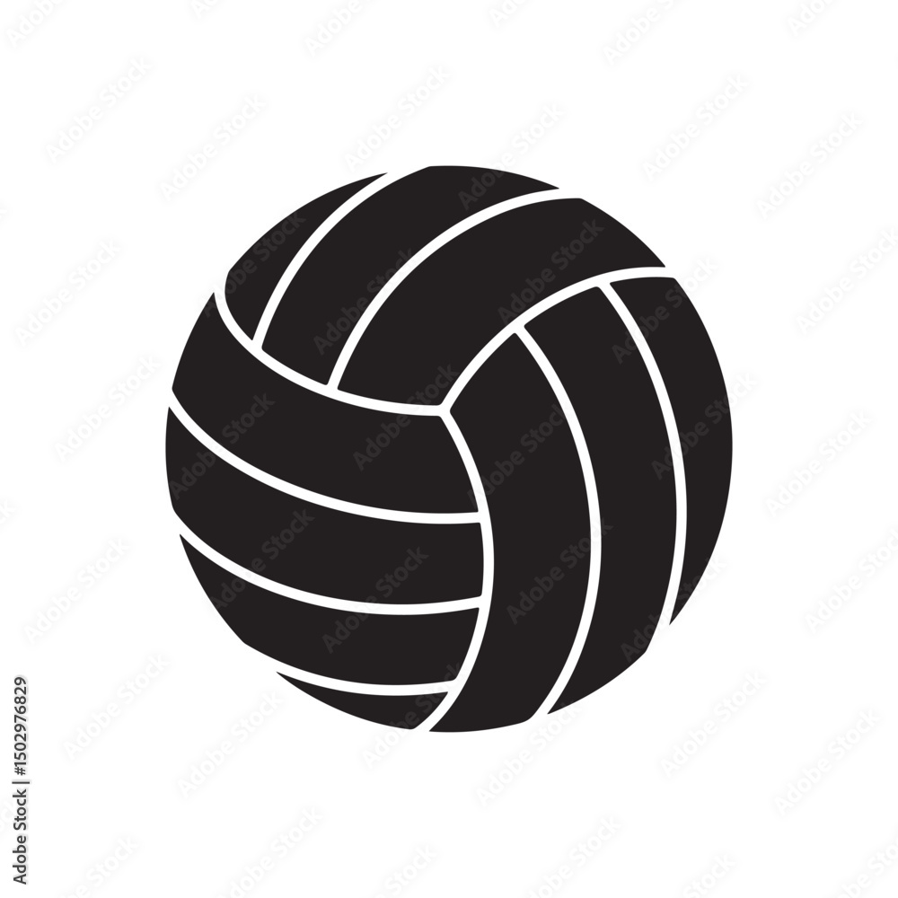 Volley ball icon silhouette vector illustration on white background Volley ball icon silhouette vector illustration on white background