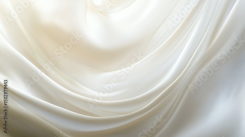 Draped Creamy White Silk Fabric Background