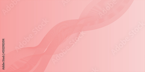 Abstract Pink Wave Design with Light Curves and Lines Background