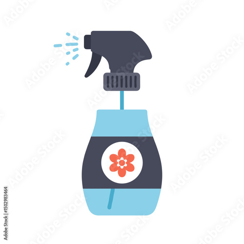 Air freshener spray icon with floral scent in a blue bottle design  