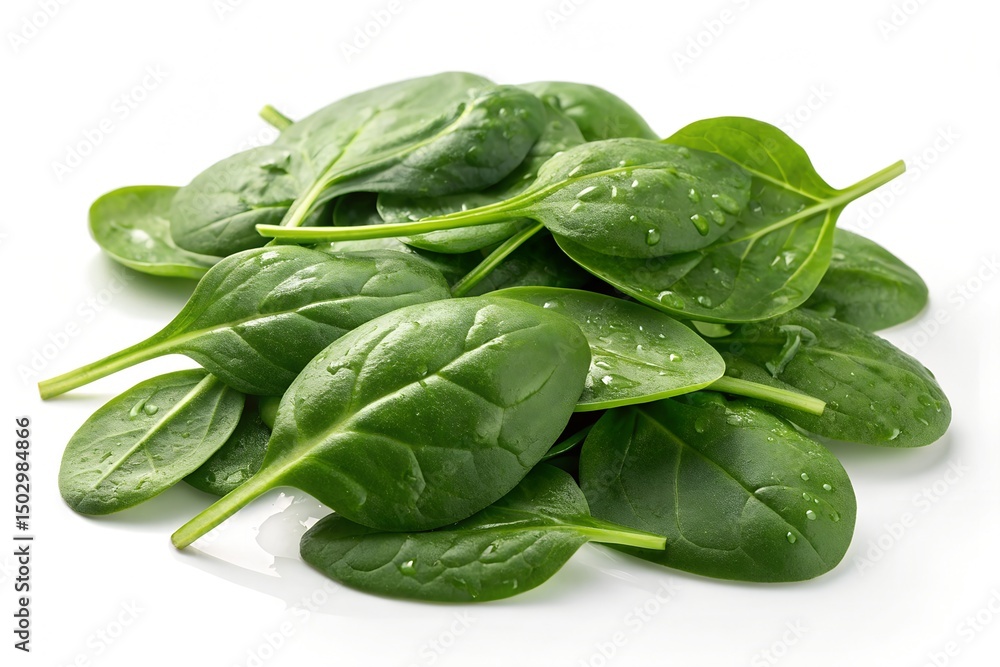Fototapeta premium Fresh Spinach Leaves Healthy Eating, Vitamins, and Nutrients, spinach, leaves, healthy, food, vegetable, visual, lush, picture, stock, wellness, growing, vibrant, vitamin, produce, juicy, harvest, sho