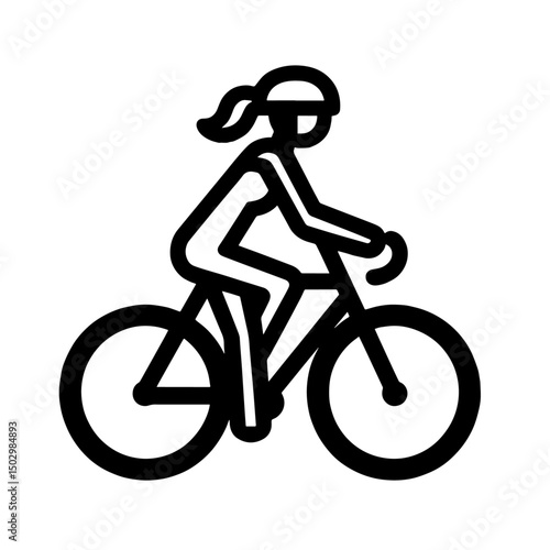 bicycle icon, cycling, healthy lifestyle, flat vector, transparent background