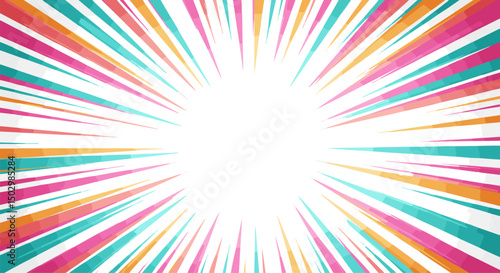 Create a kinds of colorful shiny starburst background. Vector illustration with white background .