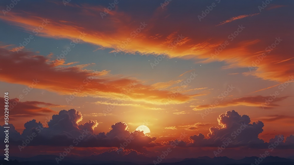 Obraz premium Blurred Sunset Sky Background