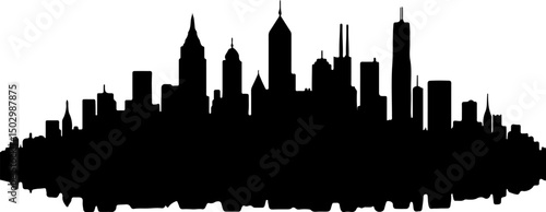 Create a kinds of silhouette of town, skyscraper, Architecture buildings, Vector illustration with white background.