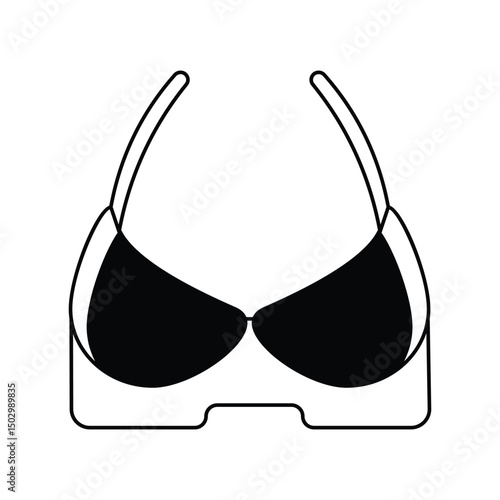 brassiere glyph outline icon with white background vector stock illustration