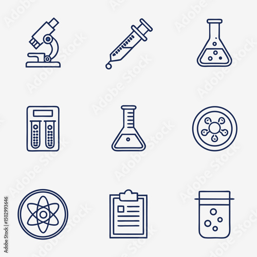 Set of Medical and Healthcare web icons in line style. Medicine, check up, doctor, dentistry, pharmacy, lab, scientific discovery, collection. Vector illustration.