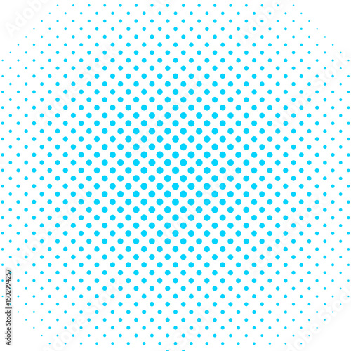 Radial Halftone Dot Pattern – Abstract Circular Design with Gradient Dot Size - Blue2