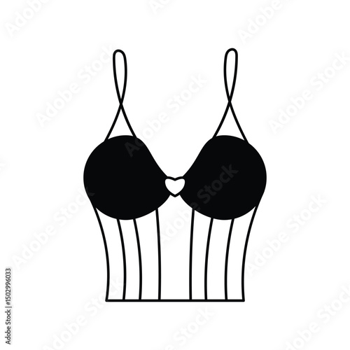 brassiere glyph outline icon with white background vector stock illustration