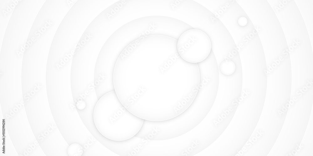 Fototapeta premium Modern abstract white background with circular layers. Abstract futuristic white background with circle. 