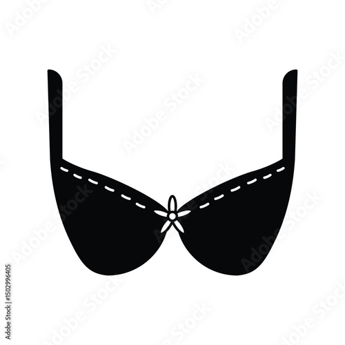 brassiere glyph outline icon with white background vector stock illustration