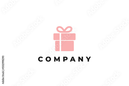 simple unique gift box logo icon