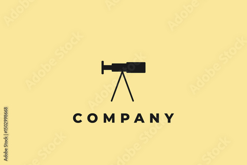 logo icon minimal telescope with stand