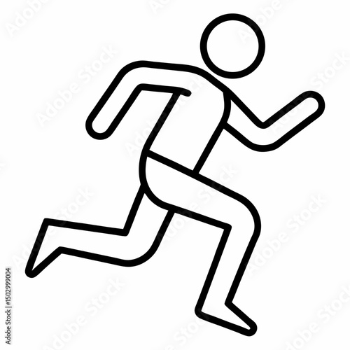 run outline icon on white background