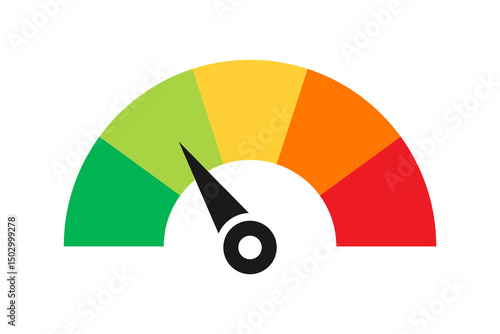 Speedometer scale indicator, credit or risk loan level. vector